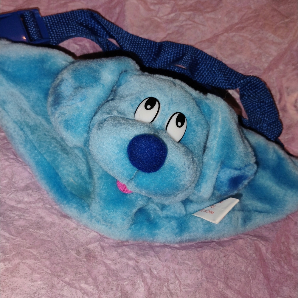 Blue Plush Dog Kids Fanny Pack Bag - Picture 2 of 3